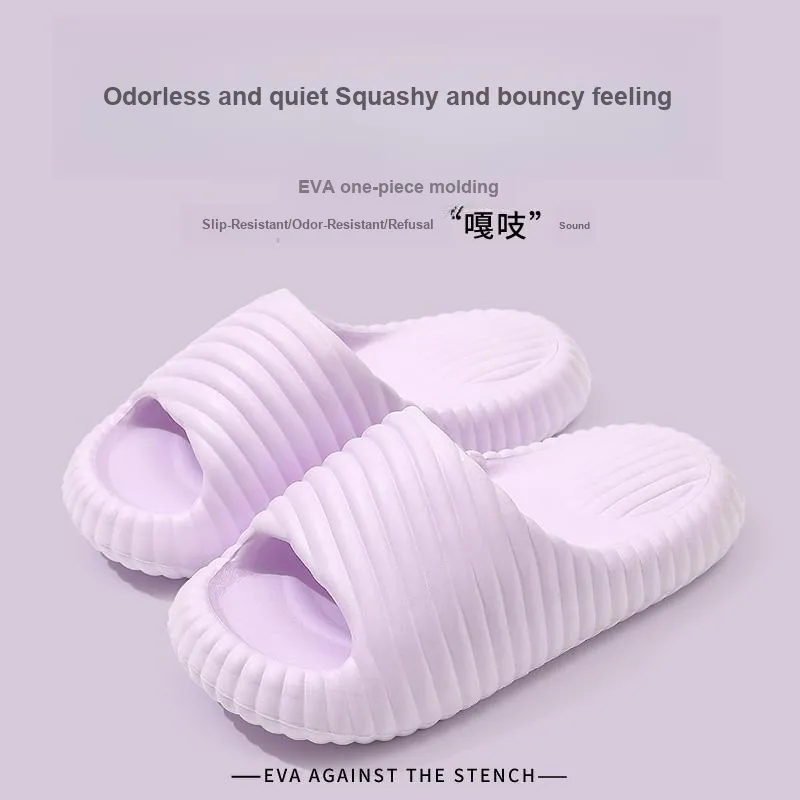 Foot Recreation Squashy And Bouncy Feeling Slippers Summer Indoor Home Platform Slip Resistant Bathroom Couple Slippers-5