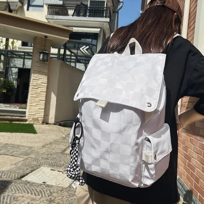 NIGEER Nylon Backpack Regular Unisex Black/White-14