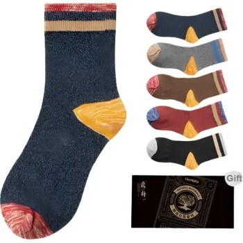 LIANGPU Mid Calf Socks Men's 5 Pack