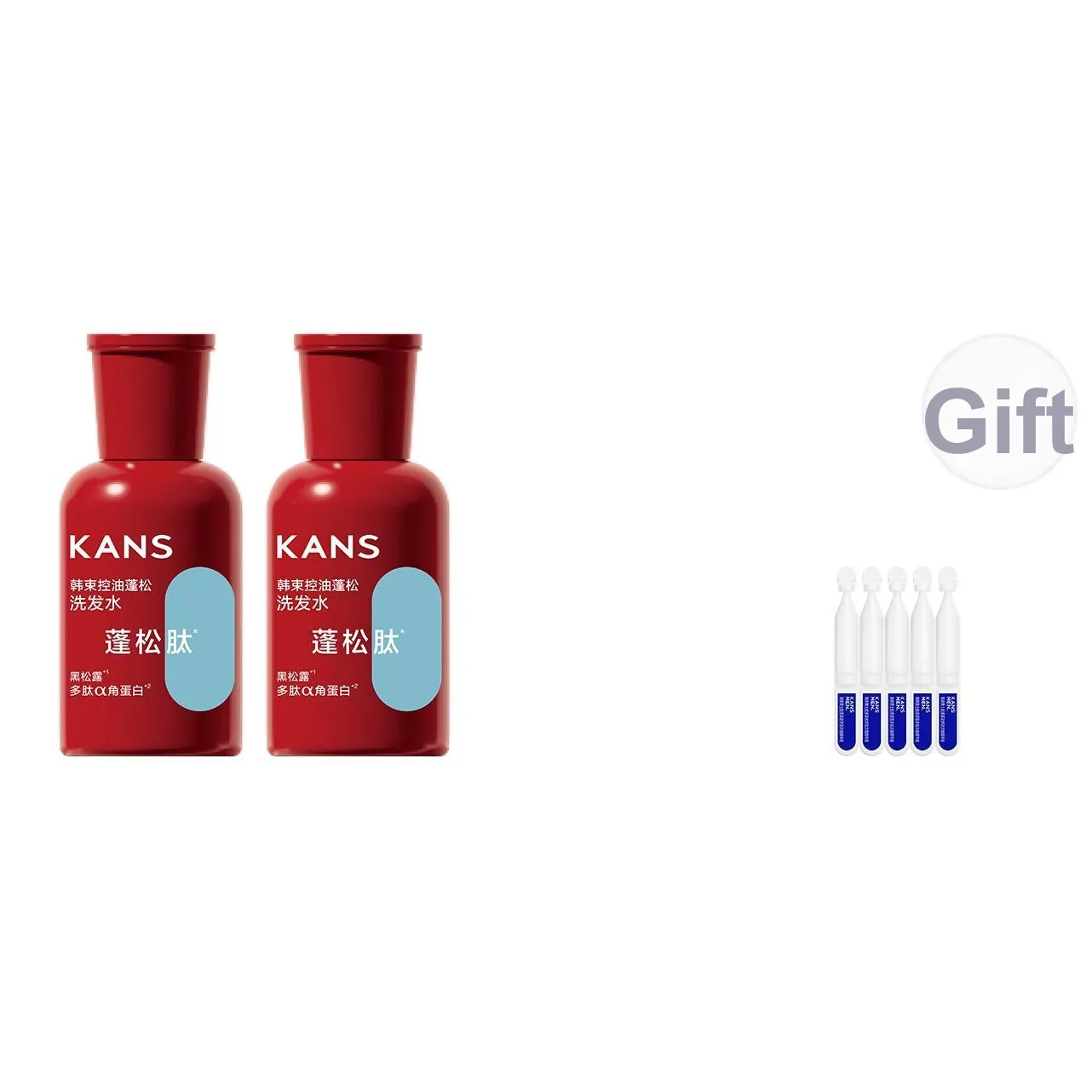 KANS Oil Control FLUFFY Шампунь Образец Восстанавливающий уход за волосами Освежающий Сглаживающий 50г*2