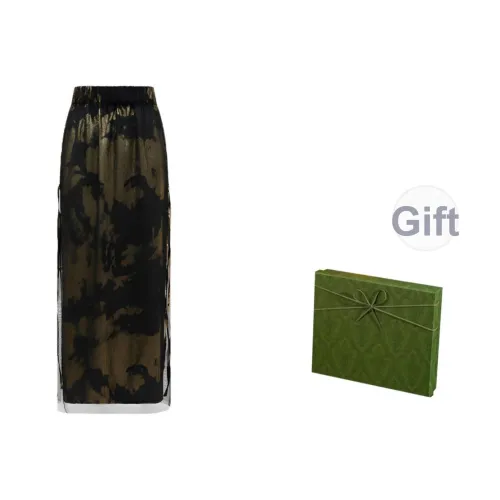 DITB Черный Золотой Юбка Женская Повседневная Длинная Юбка