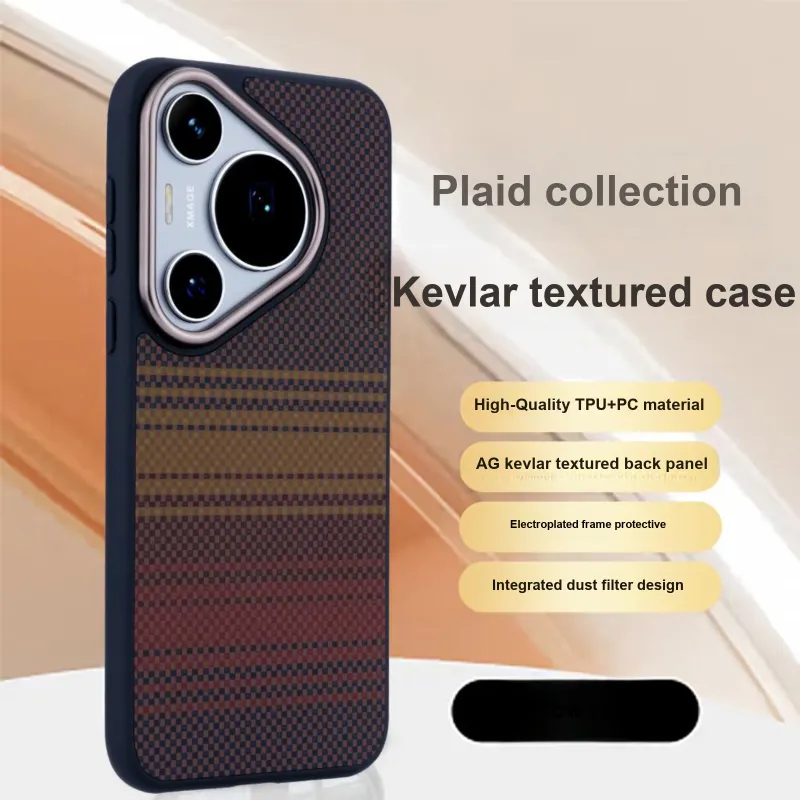 Koman TPU+PC Material Kevlar Carbon Fiber Skin Feel Grid Phone Cases Compatibility With Huawei Mate 60 Pro/P70 Pro-10
