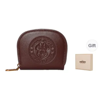 Disney MESUCA/Mask Minnie Series Synthetic Leather Card Holder Wallet Unisex Brown