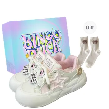 BINGO DUCK Low Top Skateboard Shoes Women's Light Pink