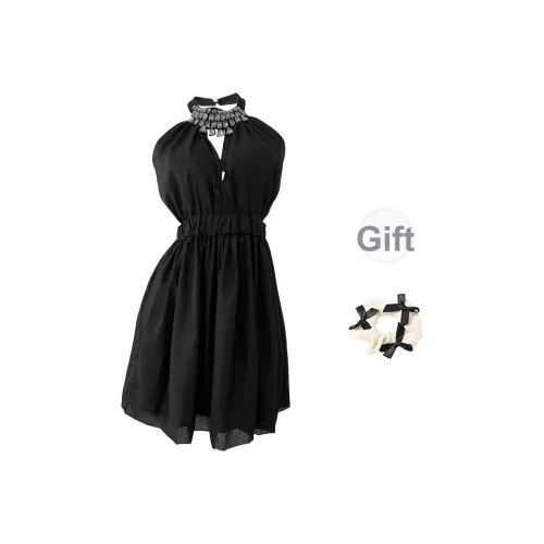 TORIGHT Без рукавов Платье Женское Черное + Резинка для волос с бантом Включено