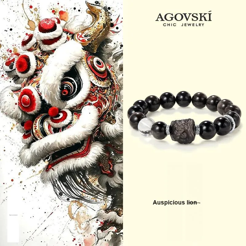 AGOVSKI Obsidian Jade Bracelets Unisex-4