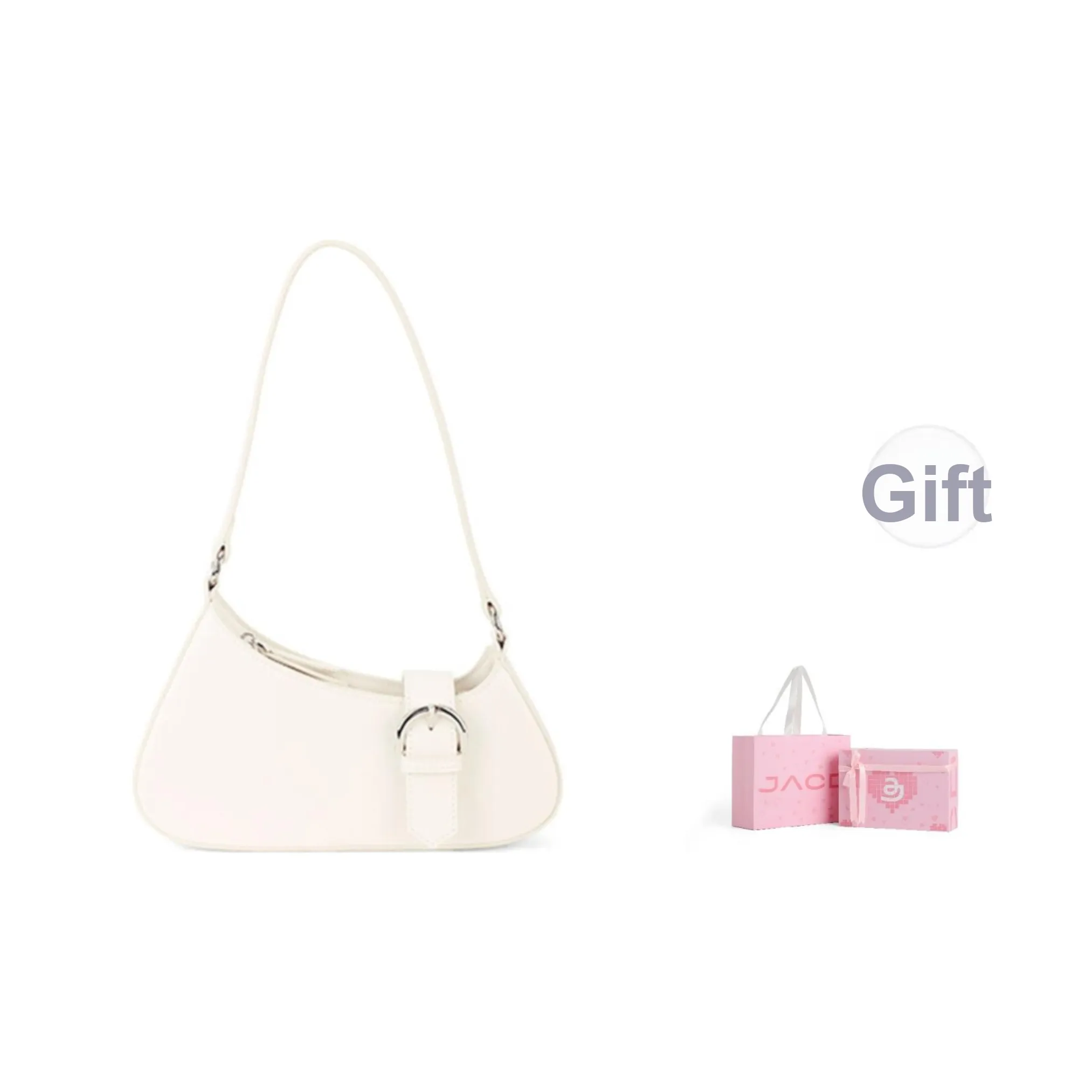 JACD PU French Crescent Shoulder Bag Regular Women's Black/White/Blue