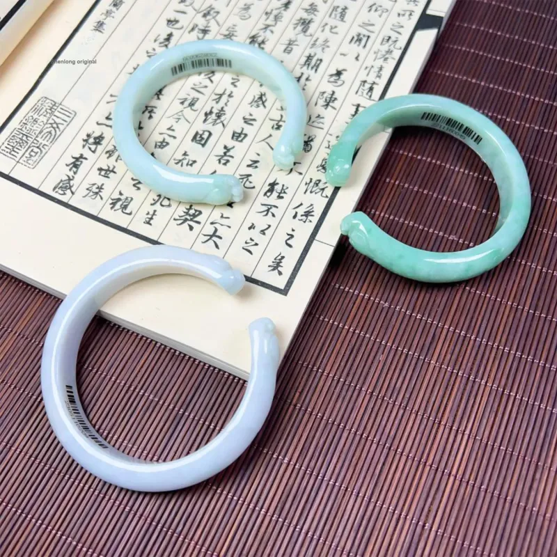 SIYIJIA Bean Type Jadeite Bangles Unisex-1