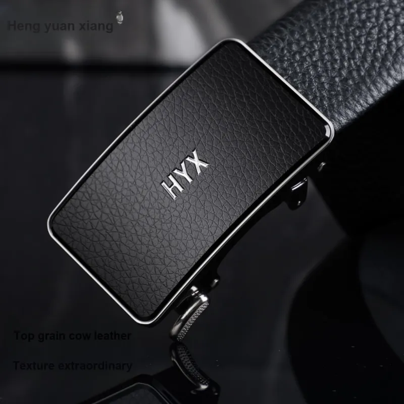 H YXIANG Cow Leather Belts Men's 3.5cm-1