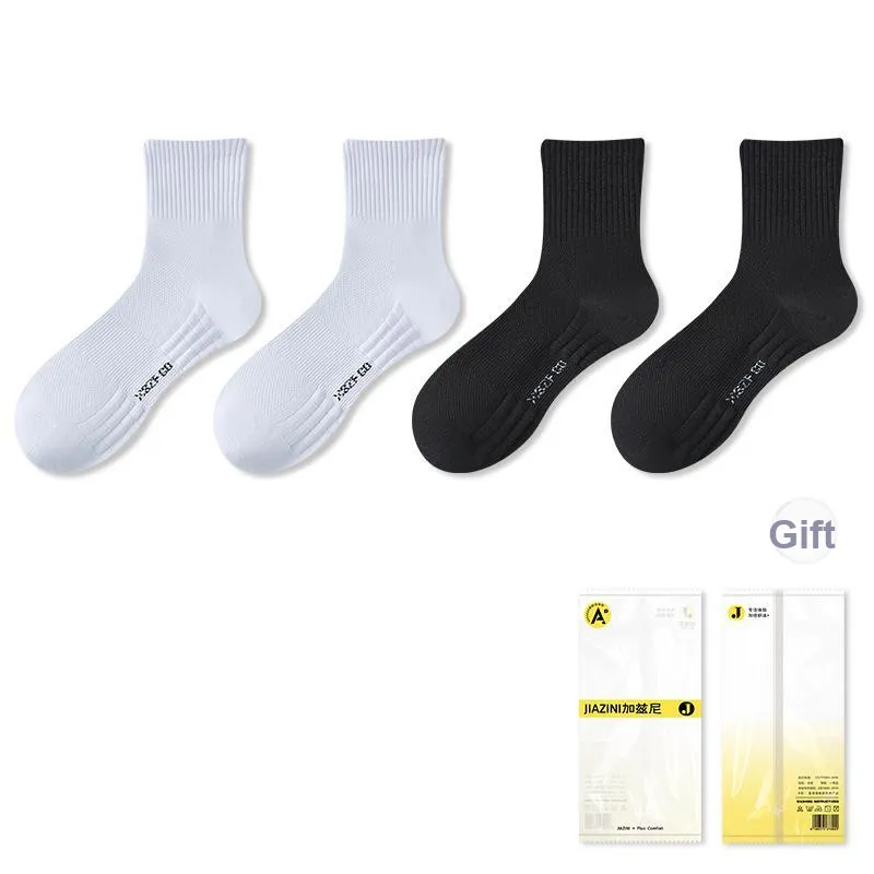 JIAZINI Mid Calf Socks Men's 4 Pack-4