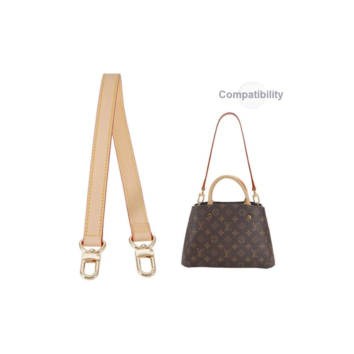 Kim Yeon sha Cow Leather Bag Strap Women's Vegetable Tanned Color Changing Leather