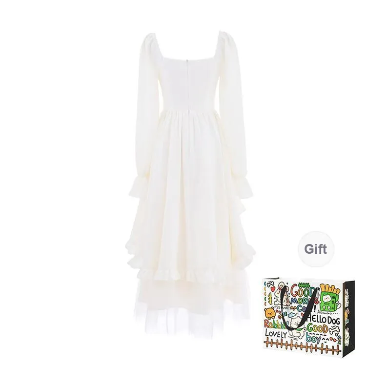 Pzhk Long Sleeved Dresses Women's Apricot-1
