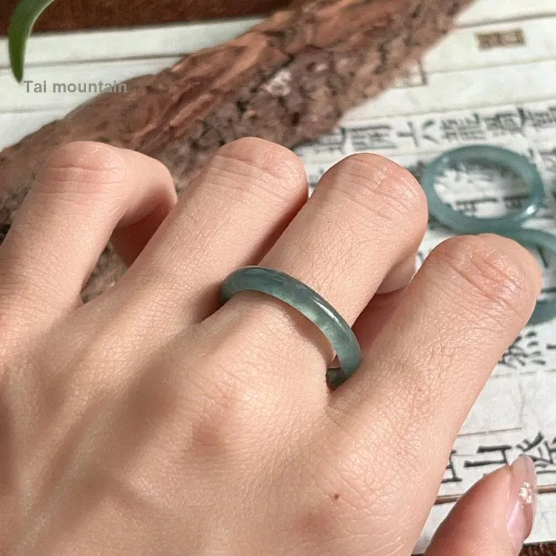 GUANFEI Glutinous Jade Jadeite Rings Unisex-2