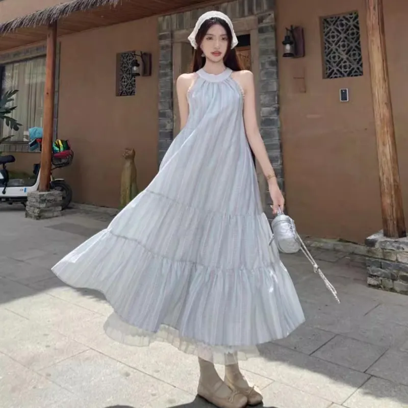 GTLA Sleeveless Dress Women's Light Blue-2