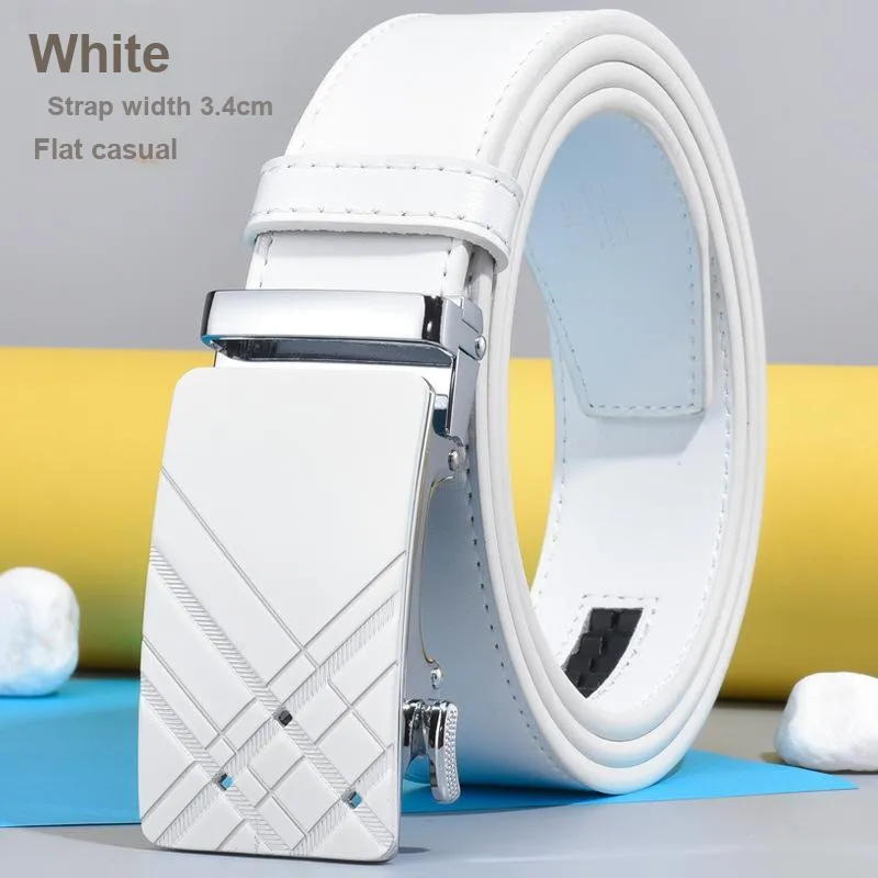 JEANSWEST Split Cow Leather With Transferred Pattern Leather Belts Men's 3.4cm-5