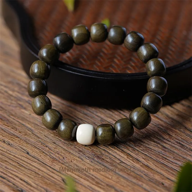 FANGYUANXIAOFU Laoshan Sandalwood Plain Circle Beaded Bracelet Unisex-12