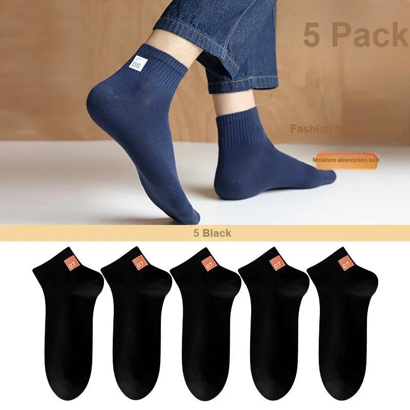 Lan Miao Mid Calf Socks Men's 5 Pack-11