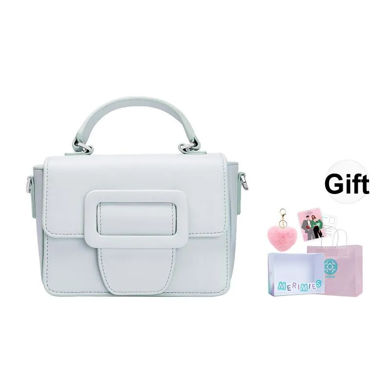 MERIMIES Vegan Eco Friendly Leather Ice Cream Small Square Bag, Handbag, Crossbody Bag Women's Mint White Chocolate