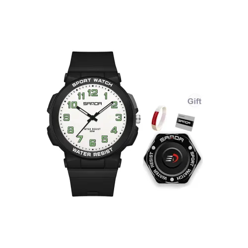 Sanda Кварцевый механизм ремешок из TPU унисекс белый циферблат