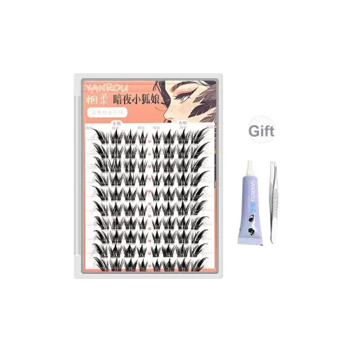 YANROU Midnight Fox Girl Верхние ресницы Одиночный кластер Укрепляющий стиль для улучшения глаз