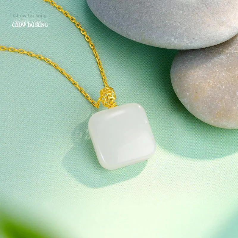 CHOW TAI SENG Hetian Jade Necklaces White Jade Women's-5