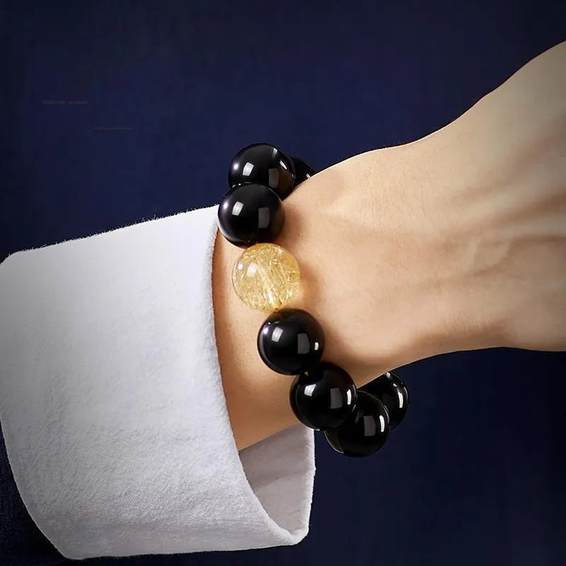 Moonstone Edge Obsidian Jade Bracelets Men's-1