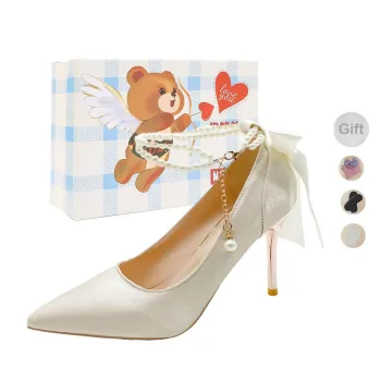 NTOZE Slim Heel High Heels Women's Champagne Gold Gift Box Set