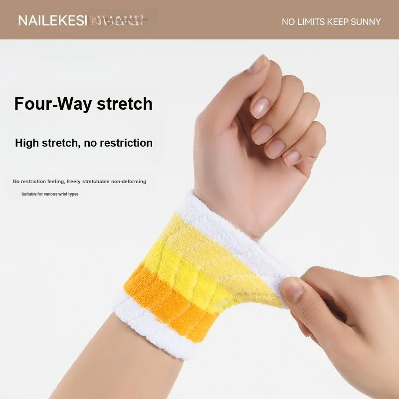 NAILEKESI Running Tennis Badminton Basketball Wristbands Protective 2 Pack Gradient Collection Unisex-22