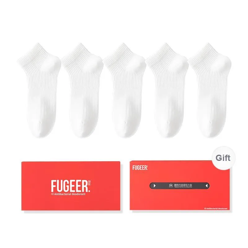 FUGEER No-Show Socks Men's Box 5-Pack-18