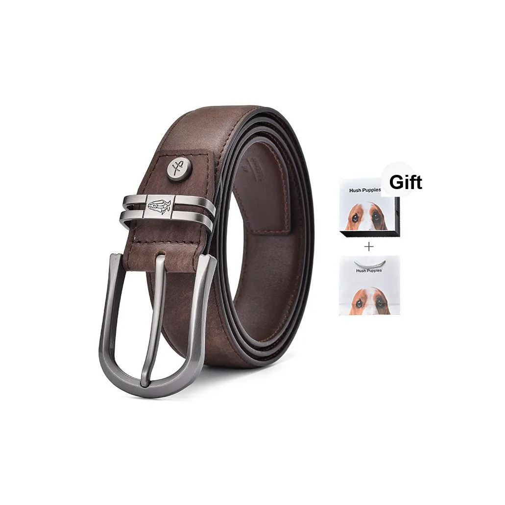 Hush Puppies Ремни из лощеной коровьей кожи Мужской Кофейный Ширина 3,4 см