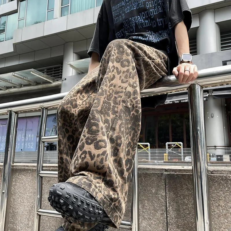 FA2LO Jeans Unisex Leopard Print Black-4