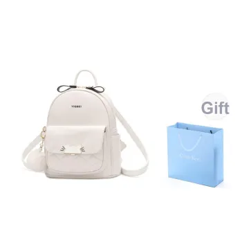 COLINS KEIRS PU 3D Effect Minimalist Style Cute University Student Backpack Commute Backpack Regular Women's White