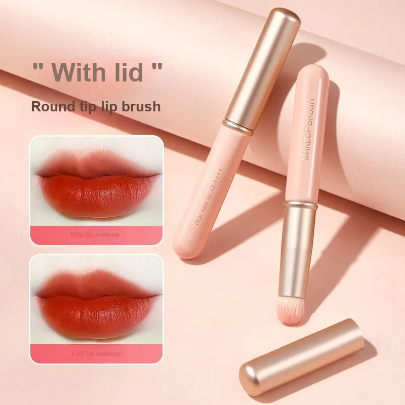 GECOMO With Lid Lip Brush+Oil Absorbing Paper Combination, Built in Mirror Powder Puff, Makeup Tool-1