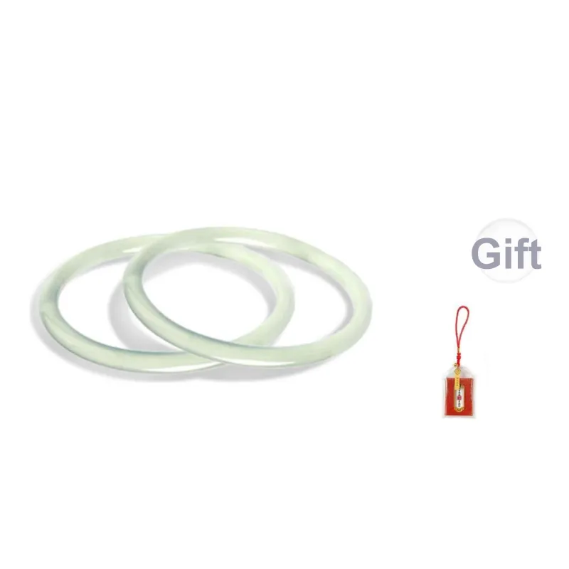 LUXLINE Natural Chalcedony Jade Bangle Authentic Women's-6
