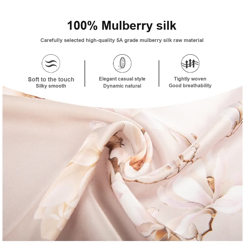 H YXIANG Silk Scarves Women's-6