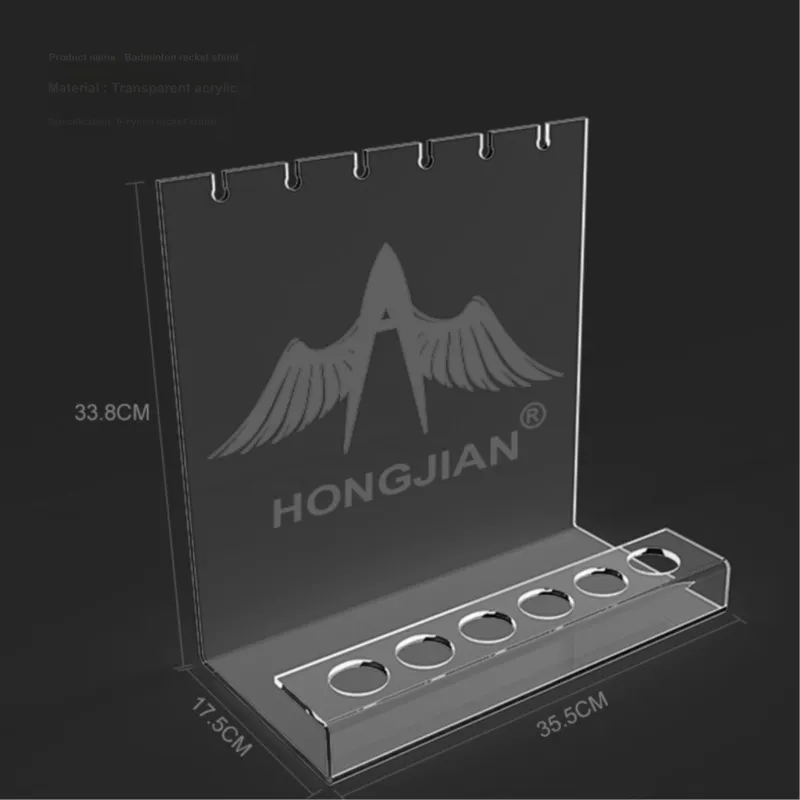 Hongjian Badminton Racket Frames Transparent Acrylic Live Streaming Room For Home Unisex 3/6/10 Pack Shown Storage Rack-6