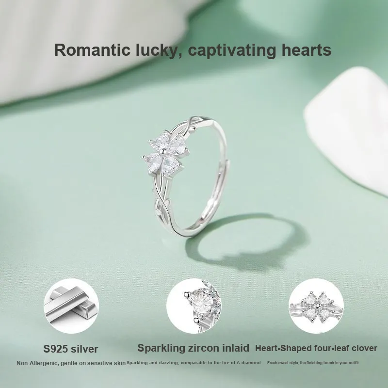 MOLADY S925 Silver Ring Girl Women's-2