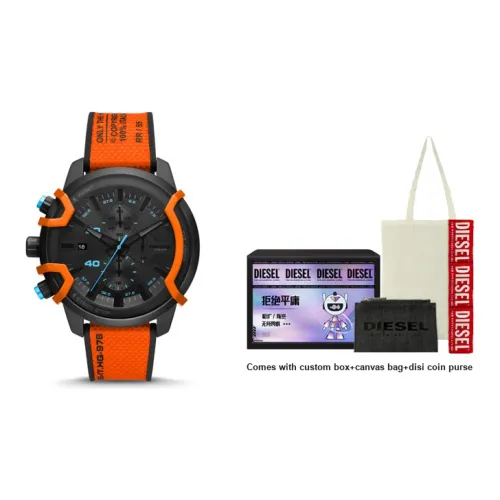 DIESEL Owl Series Кварцевые наручные часы механизм ремешок из нейлона черный циферблат унисекс