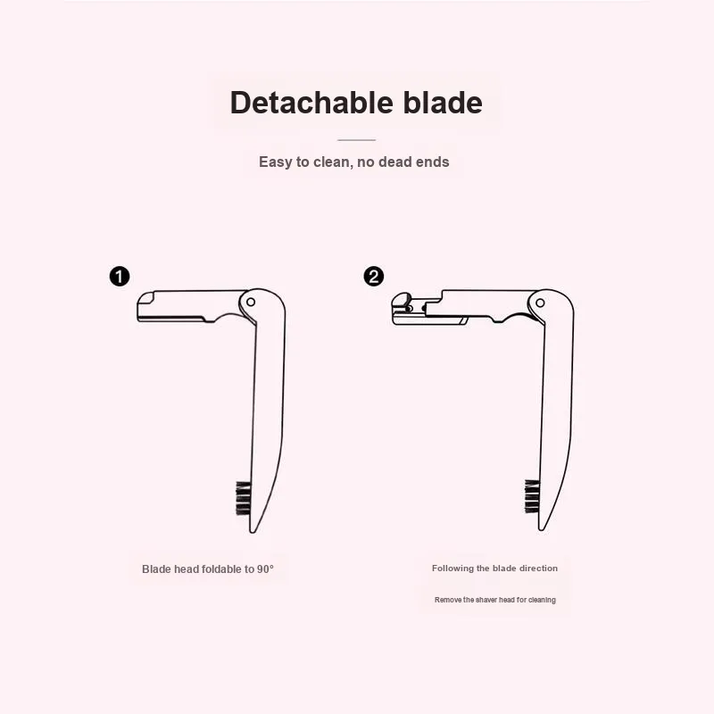 TWEEZERMAN Foldable Eyebrow Razor Elegant Portable Soft And Adorable Pink-2