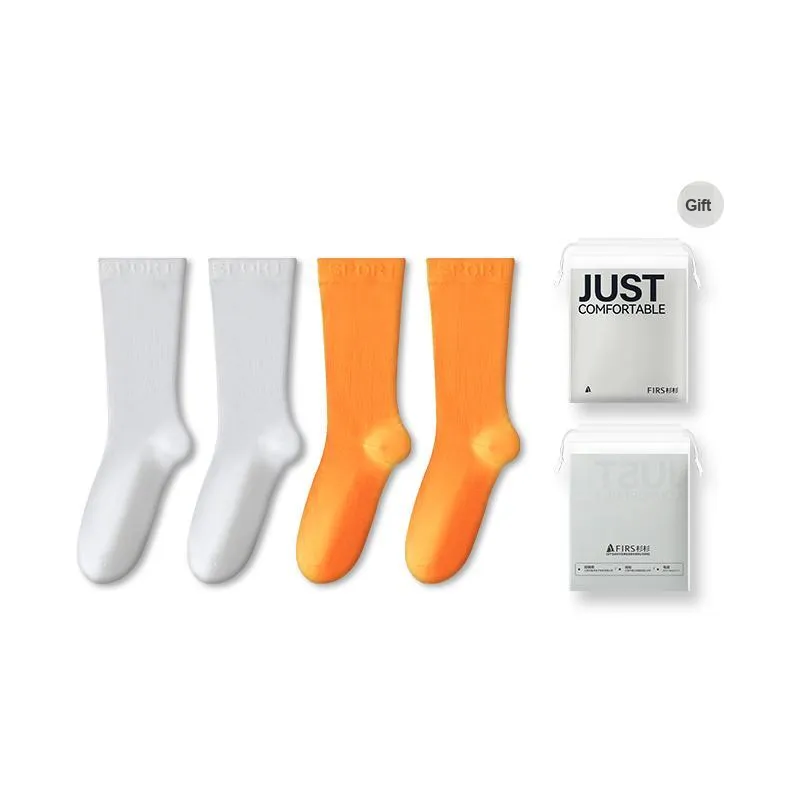 FIRS Mid Calf Socks Men's 4 Pack Mixed color Combination-0