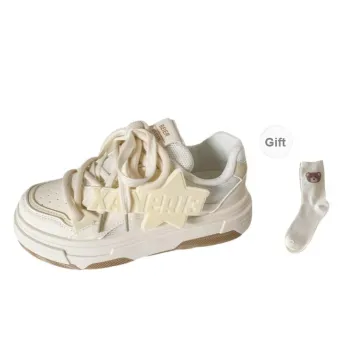 BINGO DUCK Skateboard Shoes Women's Beige