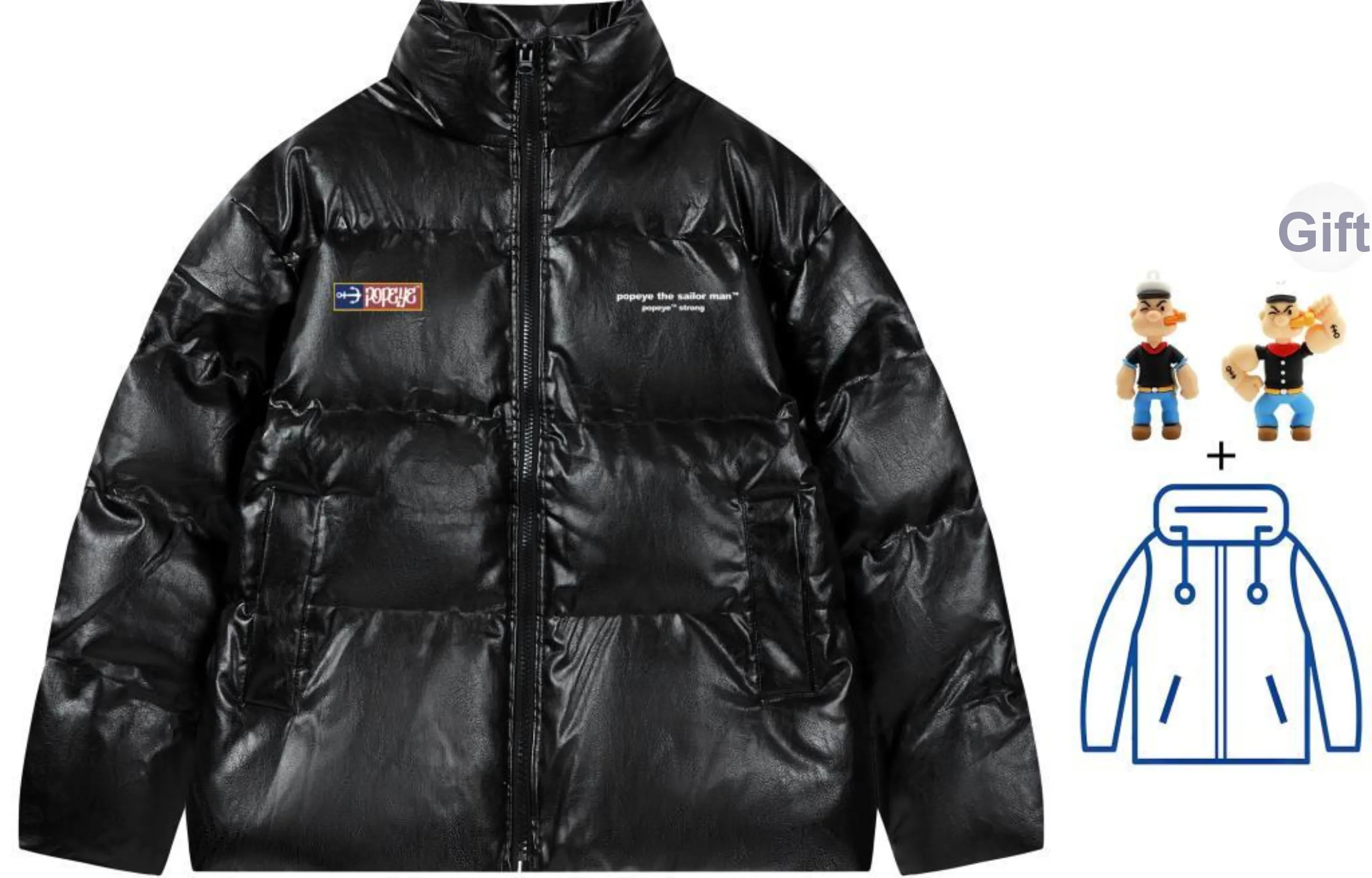 POPEYE Puffer Jacket Winter Unisex
