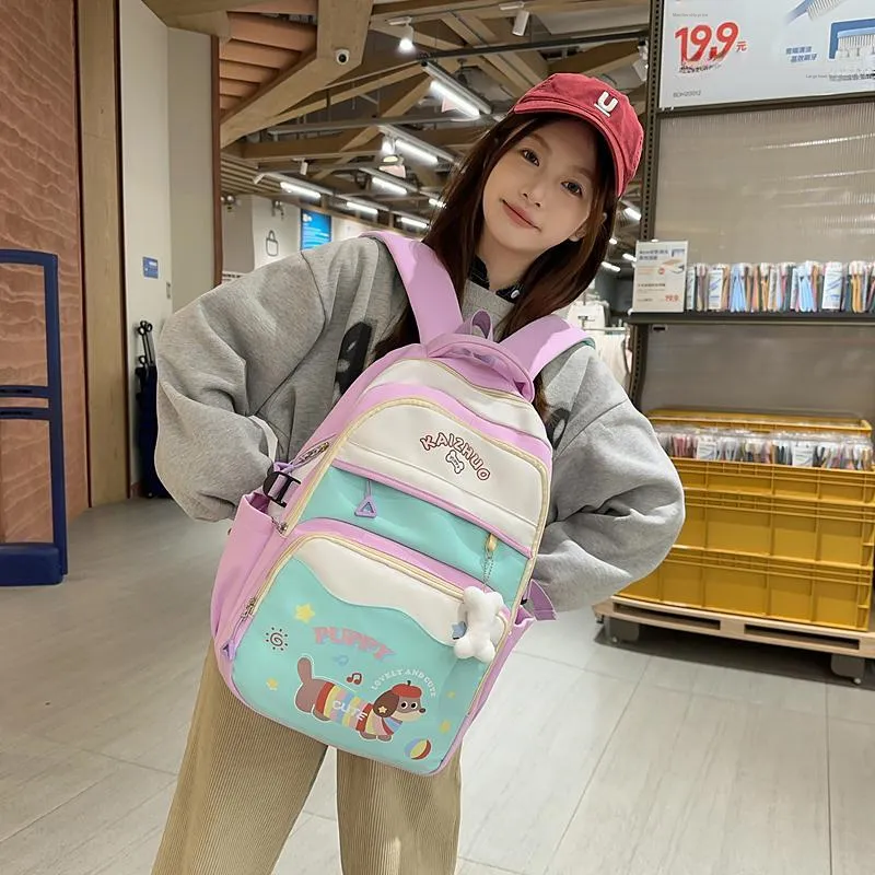 Alcohol Dragon Nylon Backpack Women's Multicolor-34