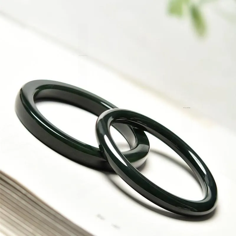 Zhen Yu Zhen Pin Bangles Green Jade Unisex-3