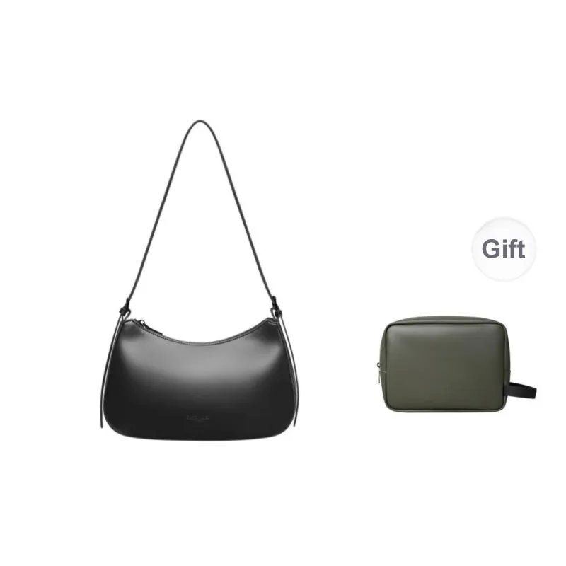 Gaston Luga Polyester Crossbody Shoulder Bag Medium Size Women's Elegant Black/Gunmetal Silver/Pearl Silver/Dusty Blue-0