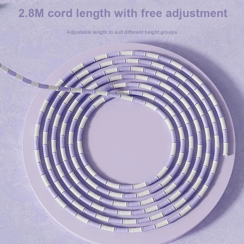 MESUCA Kulomi Casual Entertainment Non Countable Segment Jump Rope Kids Plastic 2.8m Purple-4