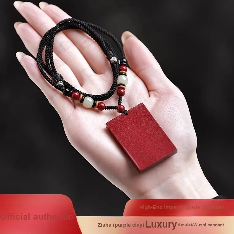 ZHIZUO Natural Cinnabar Pendants Unisex-3