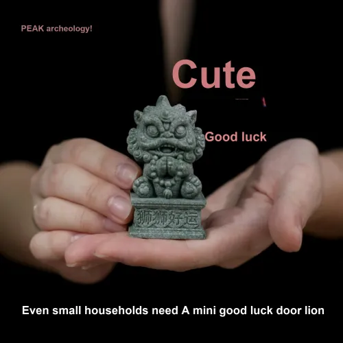 PINUOKAOGU! Удачи Камень Лев Милый Зеленый Песчаниковый Лев Слепые коробки Один Mystery Коробка Целая коробка 6 шт