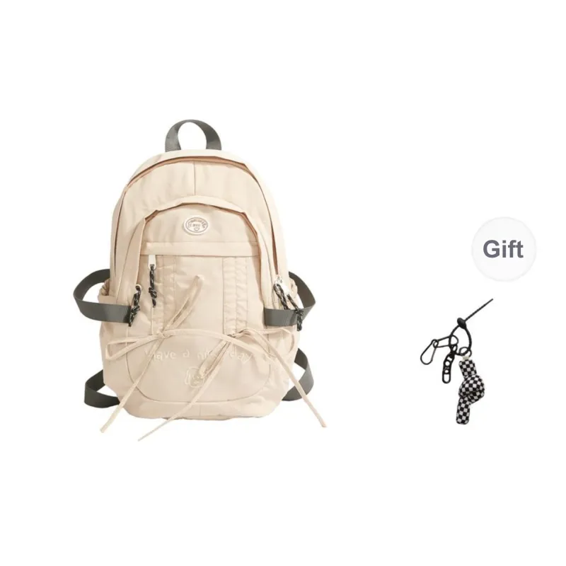 KAMLUI Nylon Fabric Backpack Regular Women's Black/Khaki/Blue-6