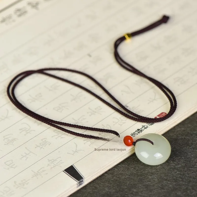 Shujie Hetian Jade Necklaces White Jade/Pale Greenish White Jade Unisex-5